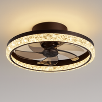 Silent ceiling fan with decorative LED light and remote control