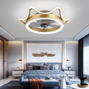 Minimalist ceiling fan with crystal LED light and remote control
