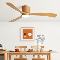 Modern black ABS ceiling fan with LED and remote control