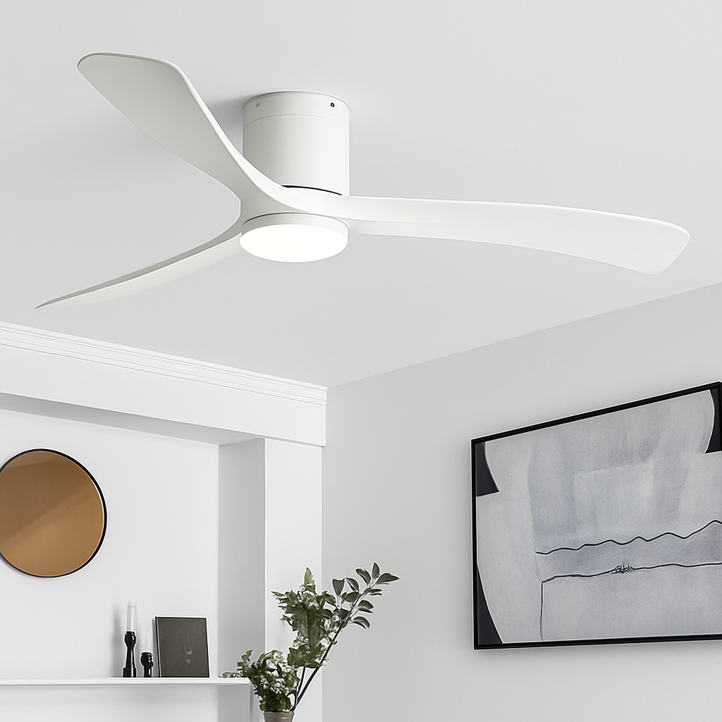 ventilateur de plafond moderne abs noir avec led et télécommande - vue 4 sur 12