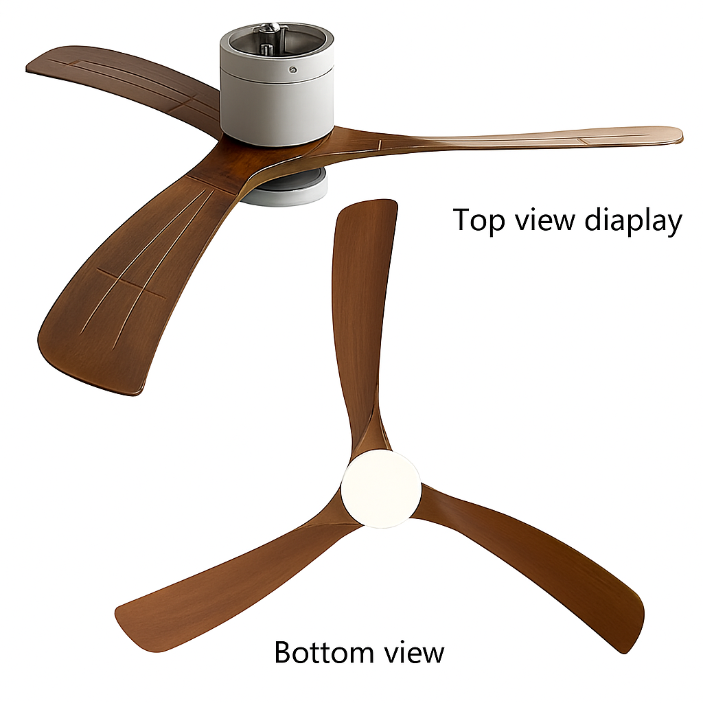 ventilateur de plafond moderne abs noir avec led et télécommande - vue 5 sur 12