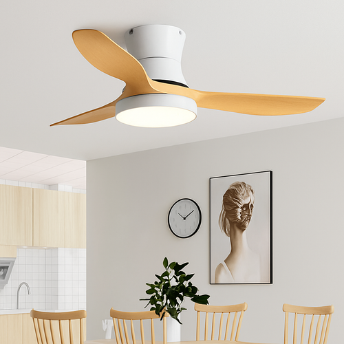 Modern ceiling fan with designer light for indoor use - vue 3 sur 14