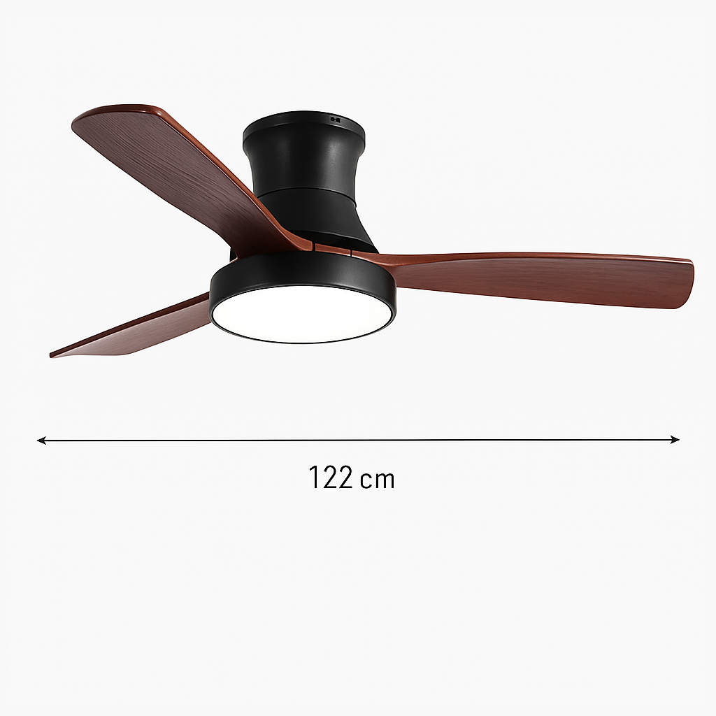 Modern ceiling fan with designer light for indoor use - vue 13 sur 14