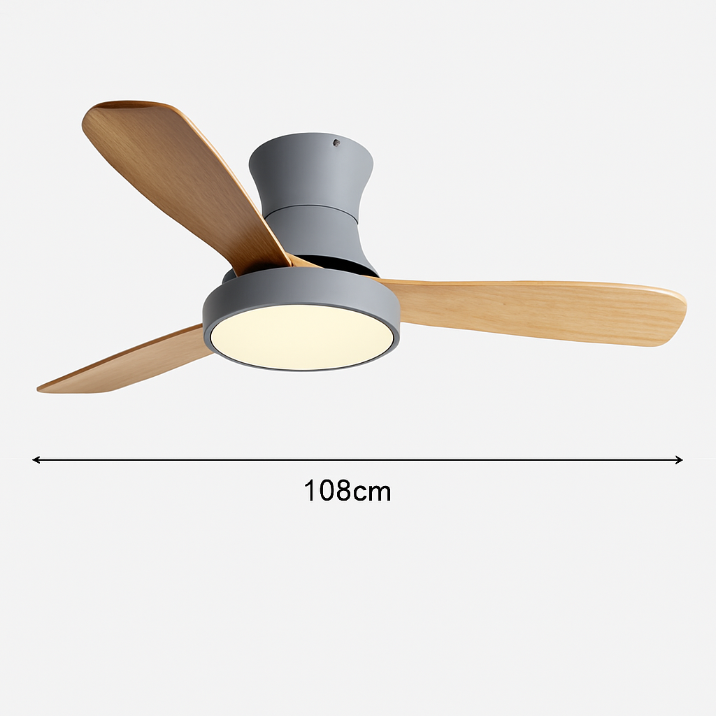 Modern ceiling fan with designer light for indoor use - vue 14 sur 14