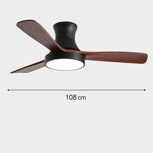 Modern ceiling fan with designer light for indoor use - vue 10 sur 14