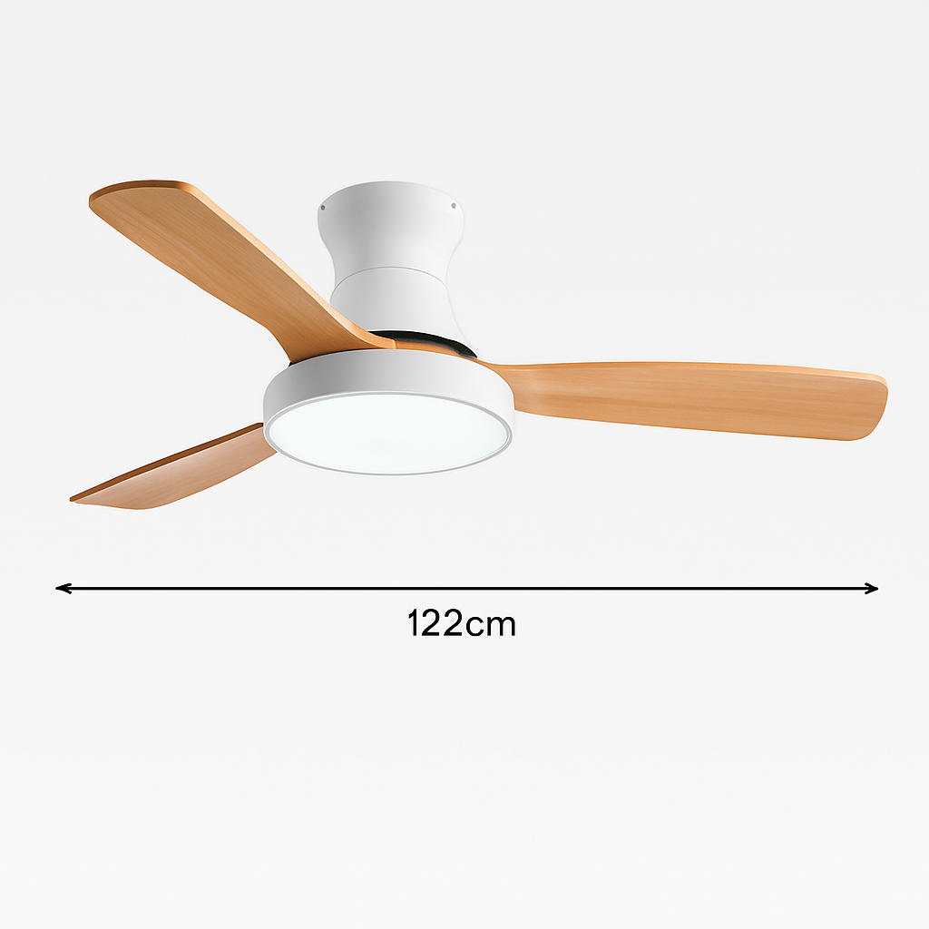 Modern ceiling fan with designer light for indoor use - vue 11 sur 14