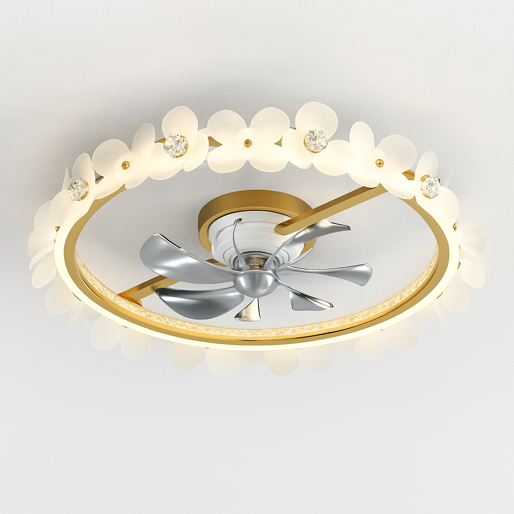 Modern ceiling fan with light and smart control