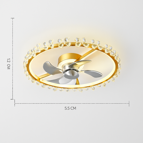 Modern ceiling fan with light and smart control - vue 7 sur 9