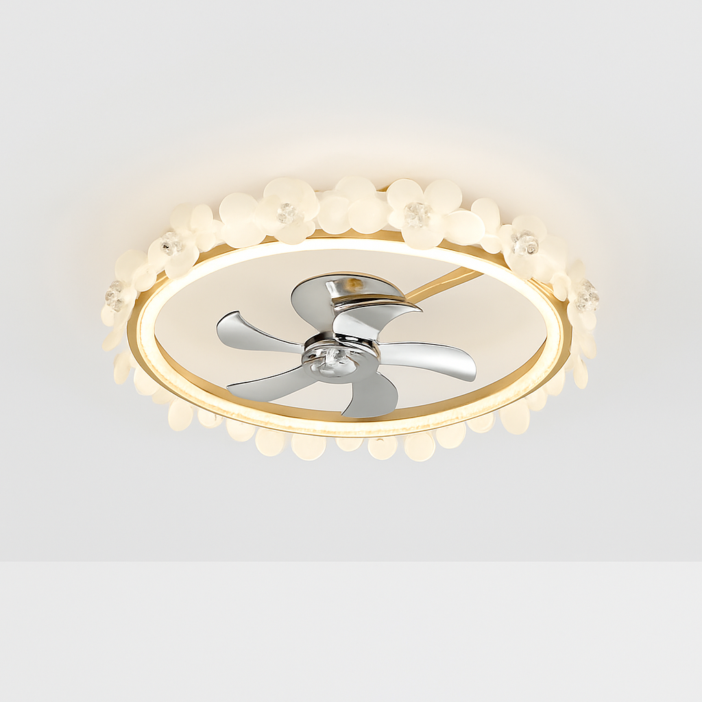 Modern ceiling fan with light and smart control - vue 7 sur 9
