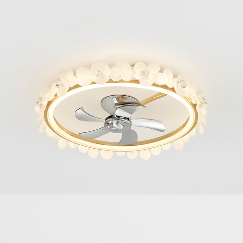 Modern ceiling fan with light and smart control - vue 8 sur 9
