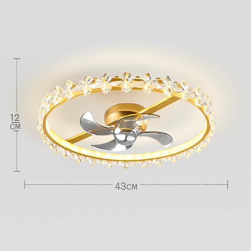 Modern ceiling fan with light and smart control - vue 9 sur 9