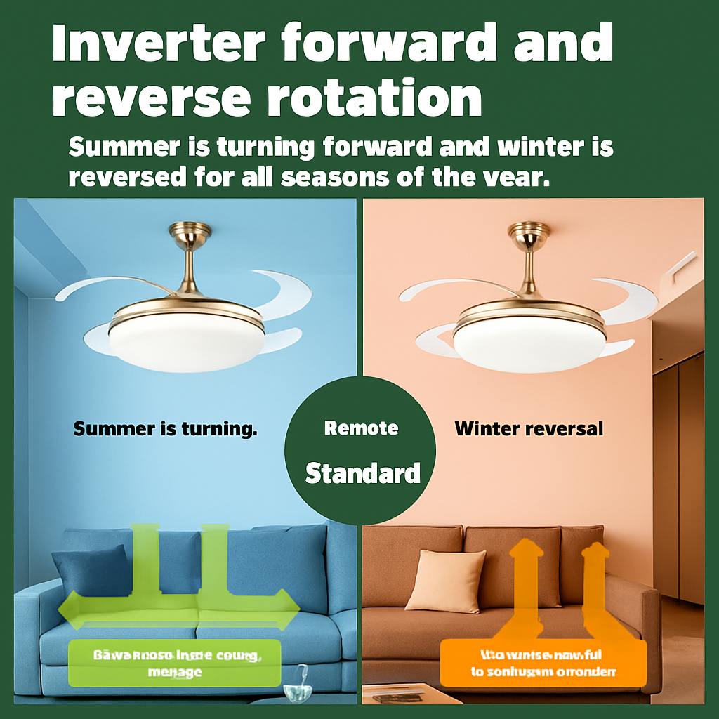 Modern ceiling fan with light and remote control
