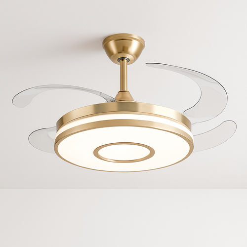ventilateur de plafond moderne avec lumière et télécommande - vue 4 sur 7