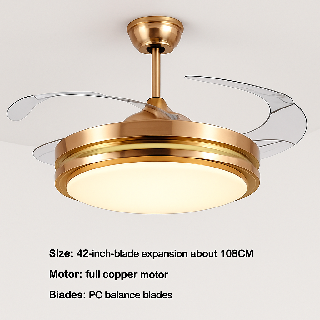 ventilateur de plafond moderne avec lumière et télécommande - vue 7 sur 7