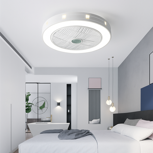 ventilateur de plafond moderne avec lumière led et télécommande - vue 2 sur 12