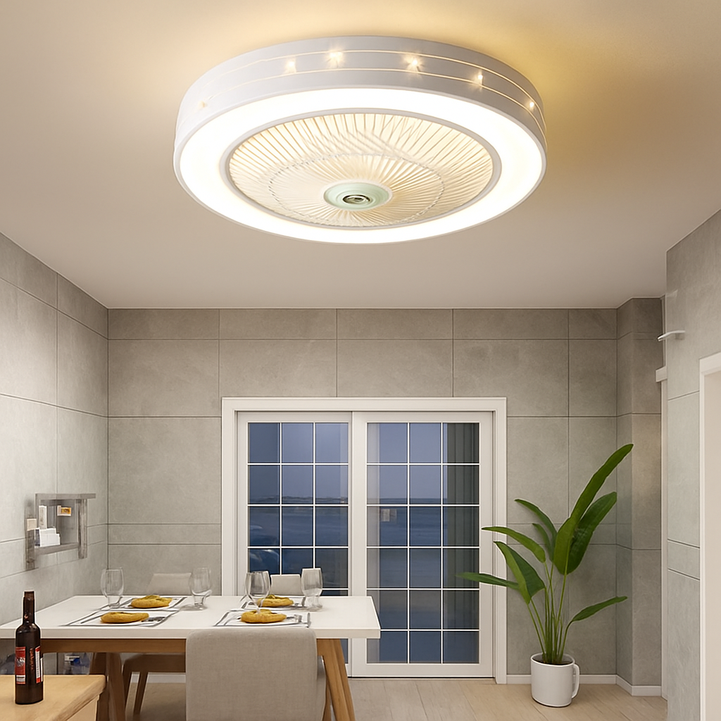 ventilateur de plafond moderne avec lumière led et télécommande - vue 5 sur 12