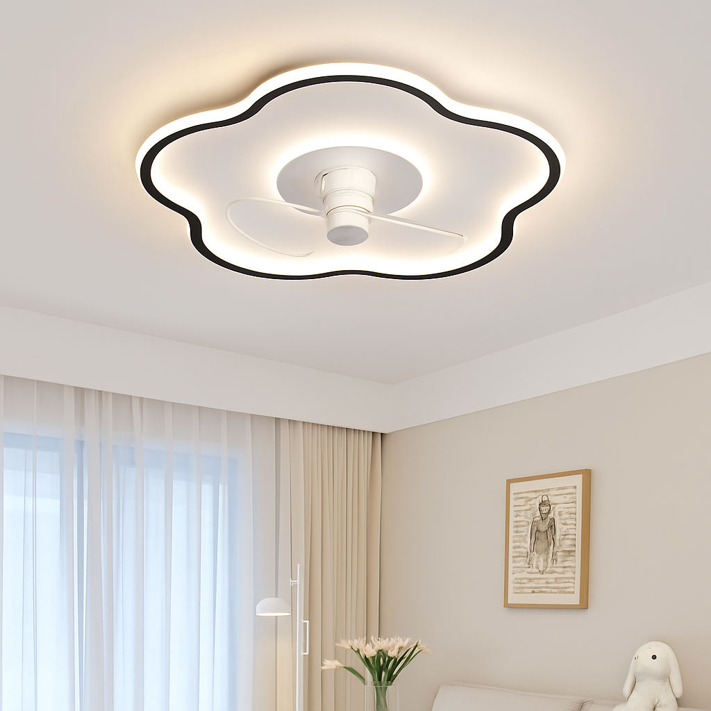 Modern ceiling fan with integrated LED light