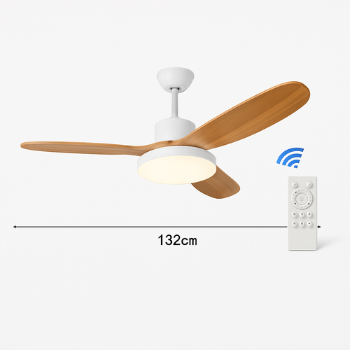 ventilateur de plafond moderne avec lumière télécommande et led modifiable - vue 12 sur 12