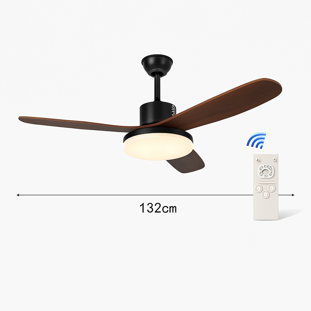 ventilateur de plafond moderne avec lumière télécommande et led modifiable - vue 12 sur 12