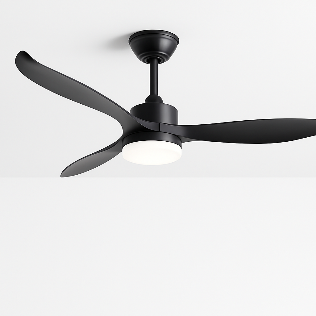 Modern ceiling fan with remote control and LED light