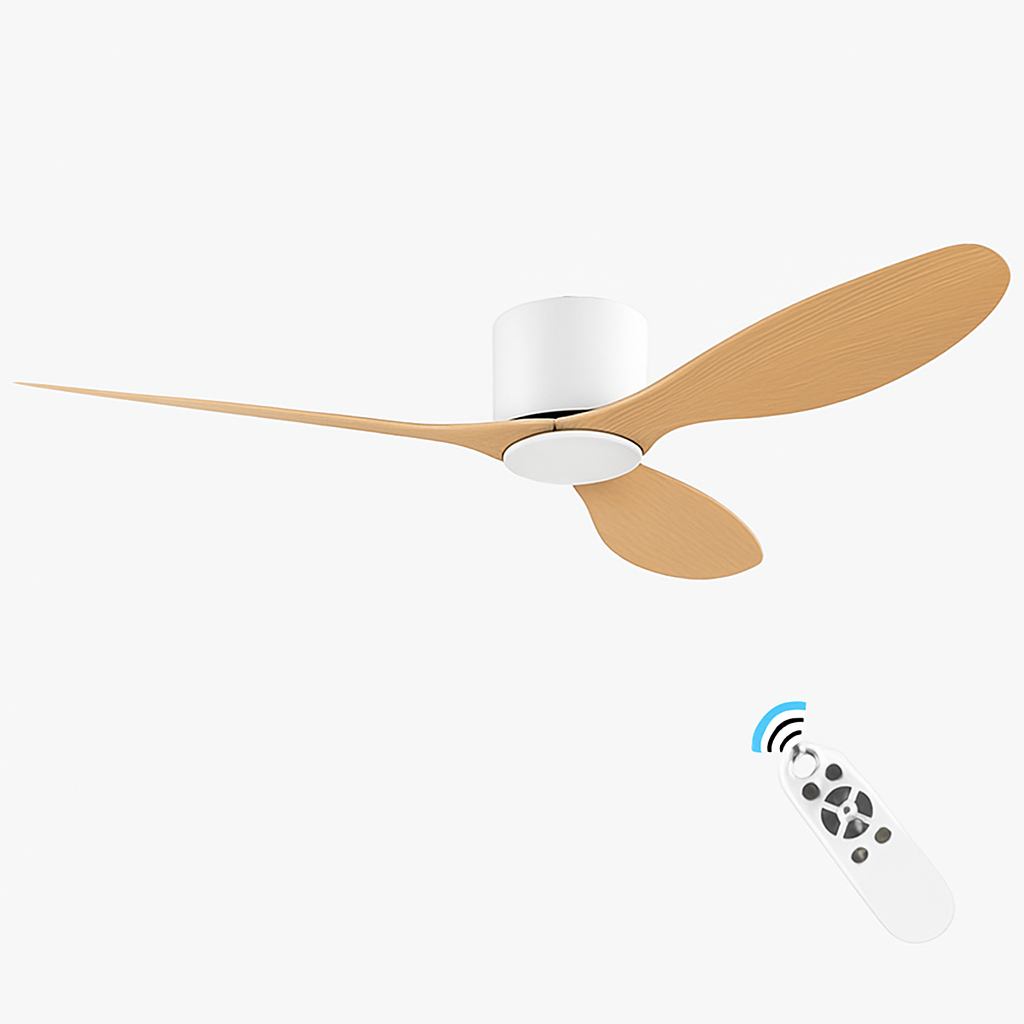 Modern ceiling fan with remote control, no light