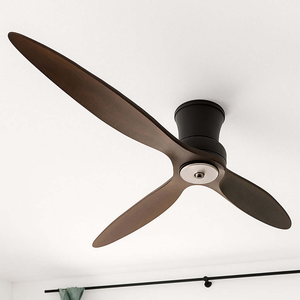 Modern wooden ceiling fan with remote control and silent motor