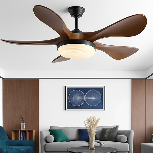 ventilateur de plafond moderne led avec lampe muet pour salon et restaurant