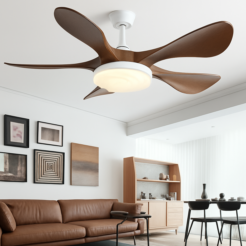 ventilateur de plafond moderne led avec lampe muet pour salon et restaurant - vue 3 sur 11