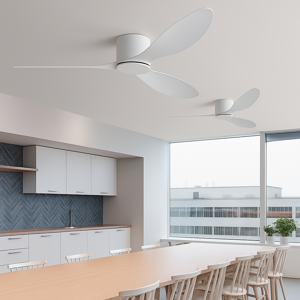 ventilateur de plafond moderne à led télécommande 6 vitesses éclairage intégré - vue 4 sur 18