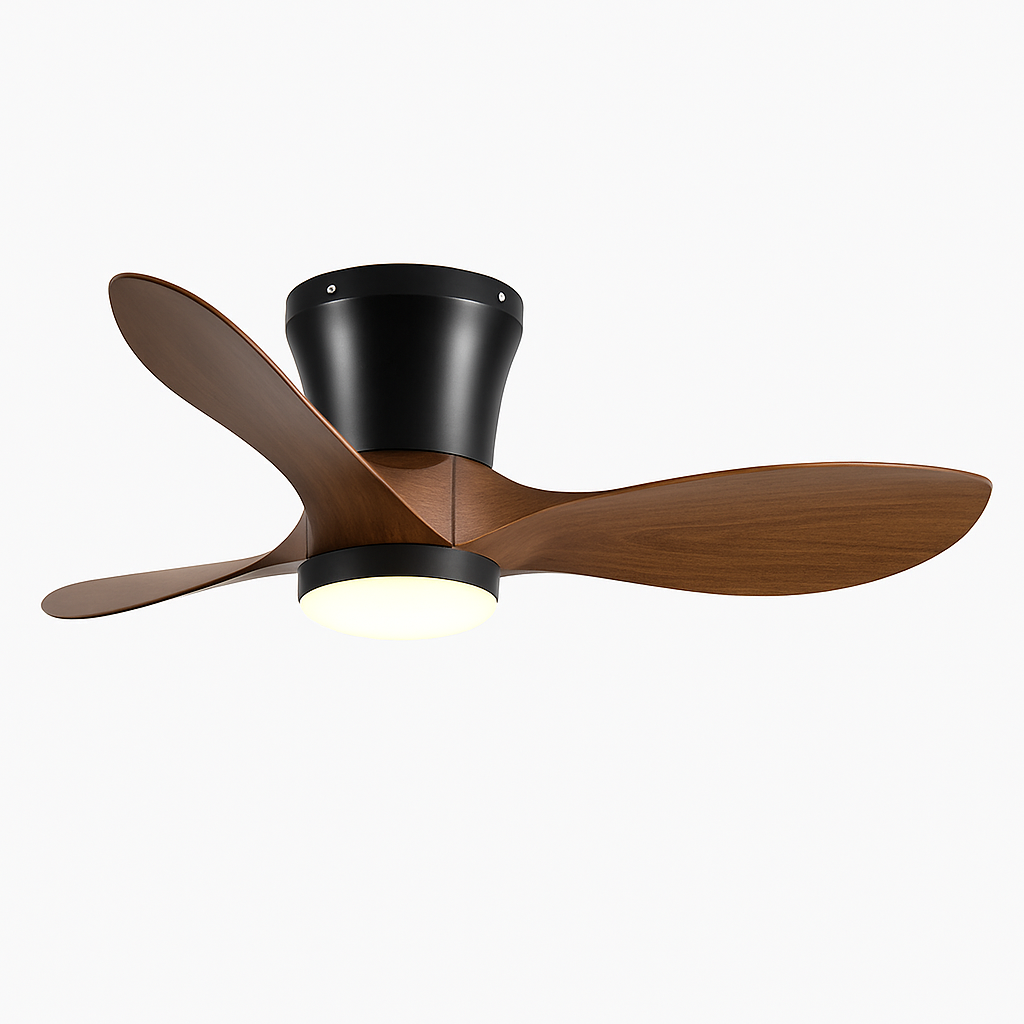 Modern LED ceiling fan with remote control and timer