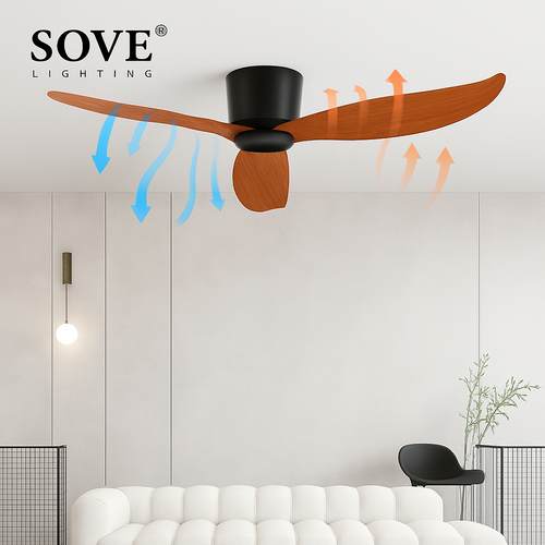 Modern ceiling fan without light with remote control - vue 5 sur 10