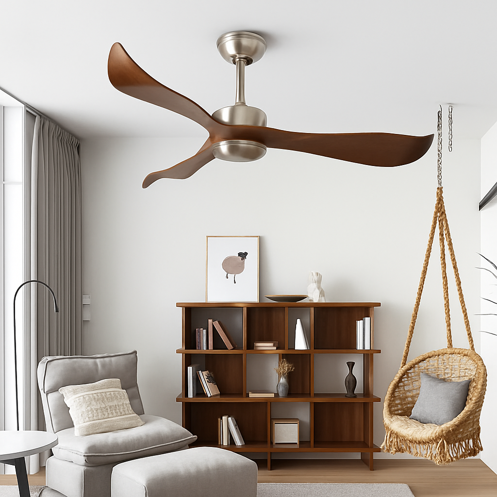 Modern ceiling fan without light with remote control elegant design