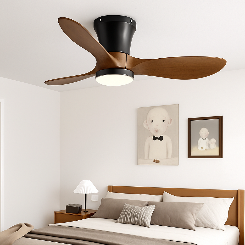 Modern ceiling fan without lights lux&vitae LED with remote control