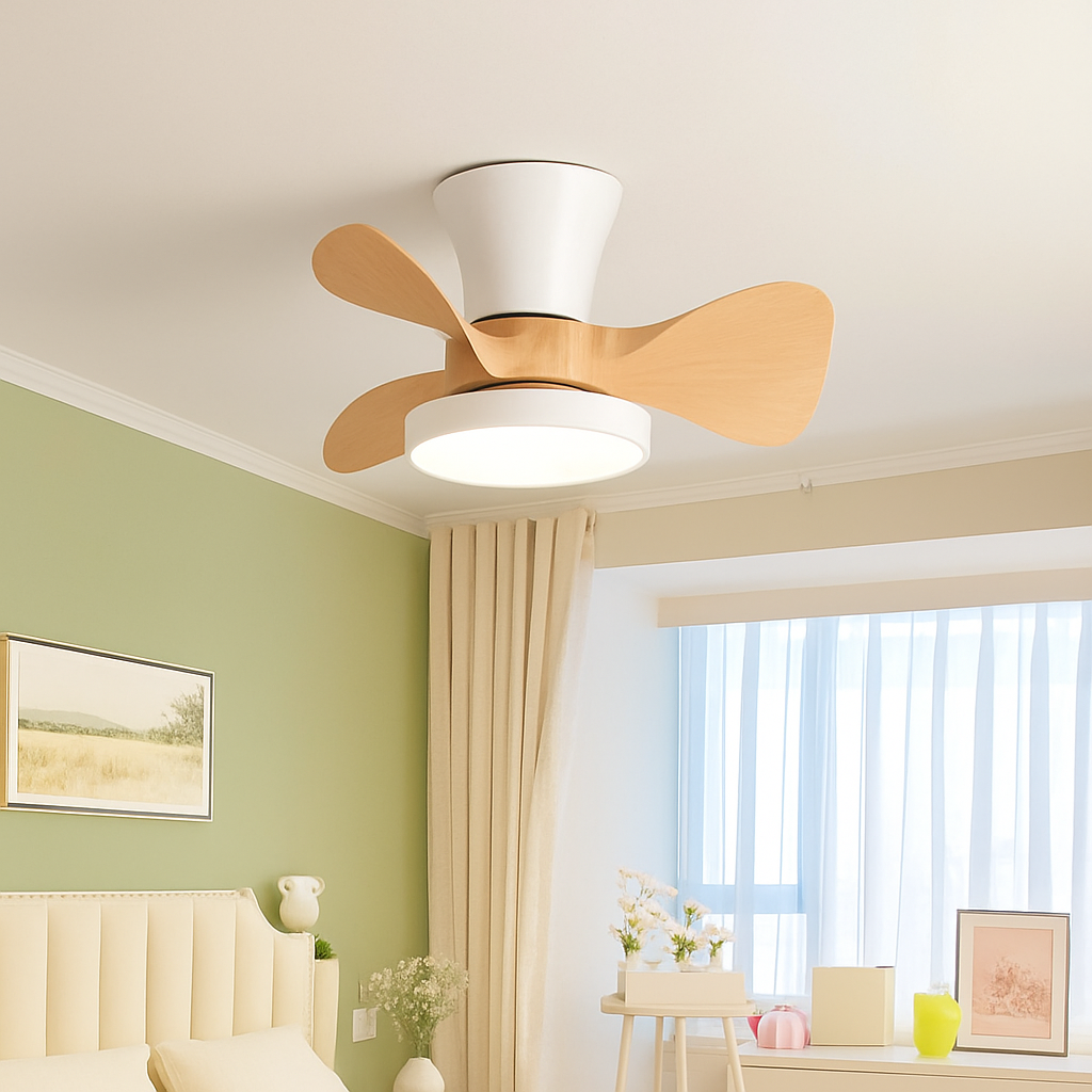 ventilateur de plafond moderne silencieux avec lumière led et télécommande - vue 4 sur 9