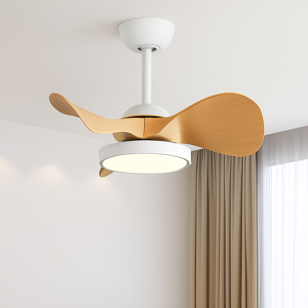 Modern silent ceiling fan with LED light and remote control
