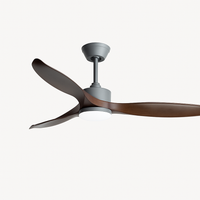 ventilateur de plafond moderne simple en pur cuivre avec lumière led