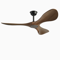 Modern three-blade ceiling fan with light and remote control