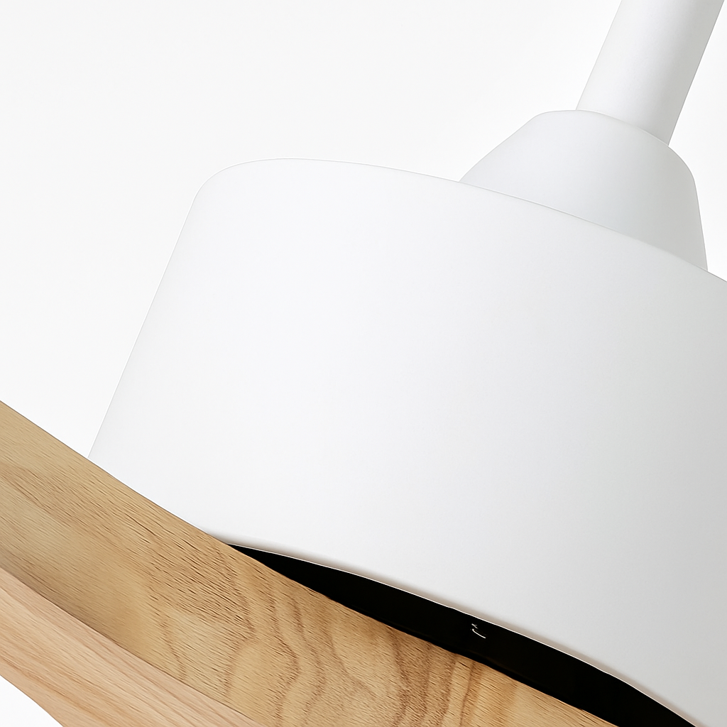 ventilateur de plafond nordique à lumière télécommandée en bois et métal - vue 6 sur 12