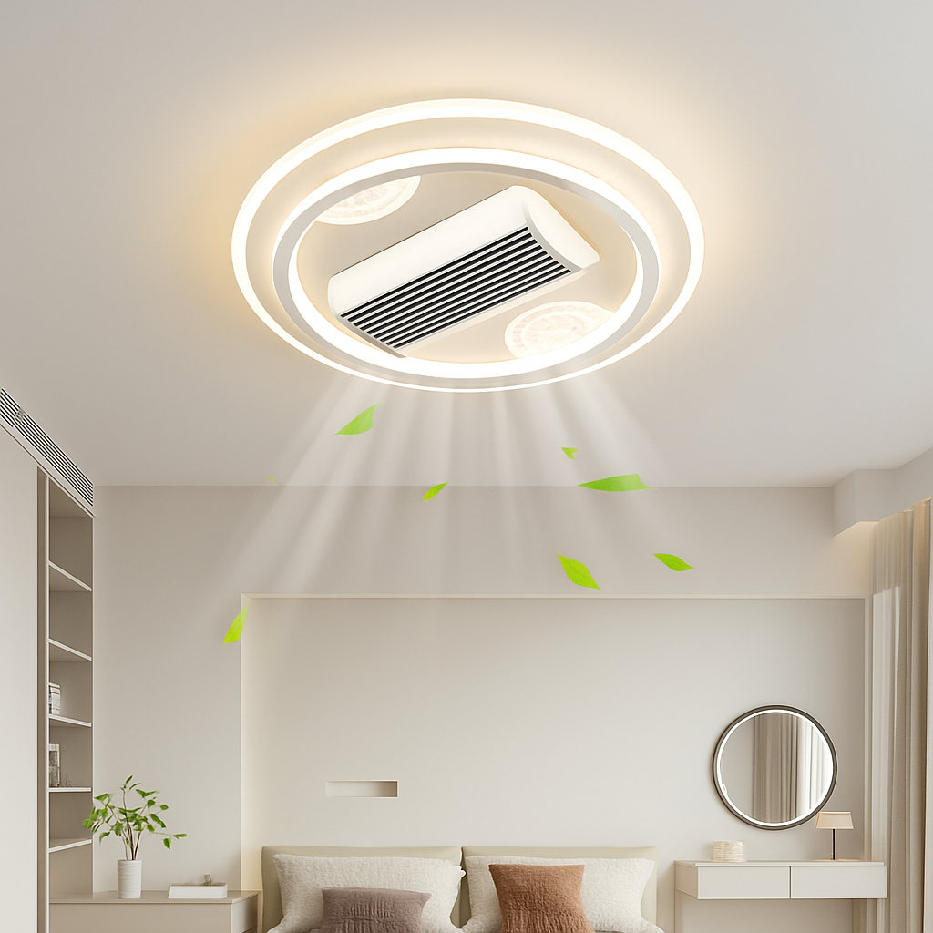 ventilateur de plafond sans feuilles avec éclairage moderne ultra-mince - vue 4 sur 12