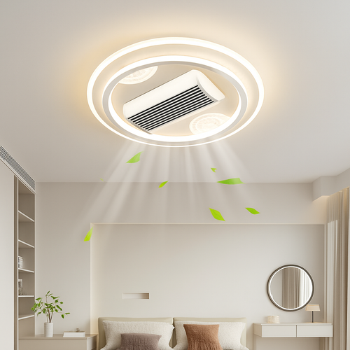 ventilateur de plafond sans feuilles avec éclairage moderne ultra-mince - vue 4 sur 12