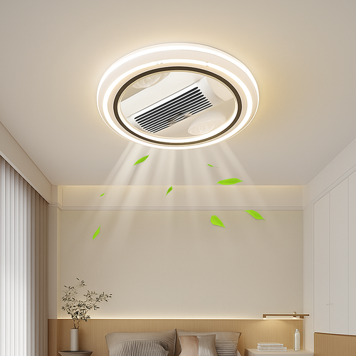 ventilateur de plafond sans feuilles avec éclairage moderne ultra-mince - vue 5 sur 12