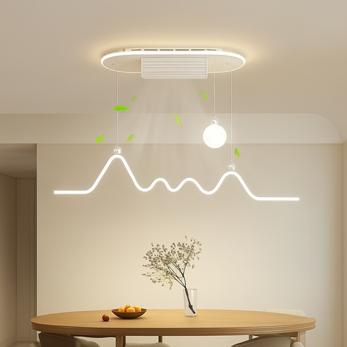 ventilateur de plafond sans feuilles avec éclairage moderne ultra-mince - vue 6 sur 12