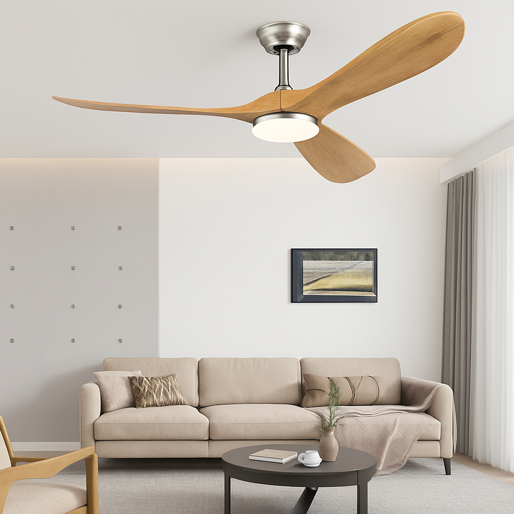 Vintage industrial ceiling fan with light and remote control