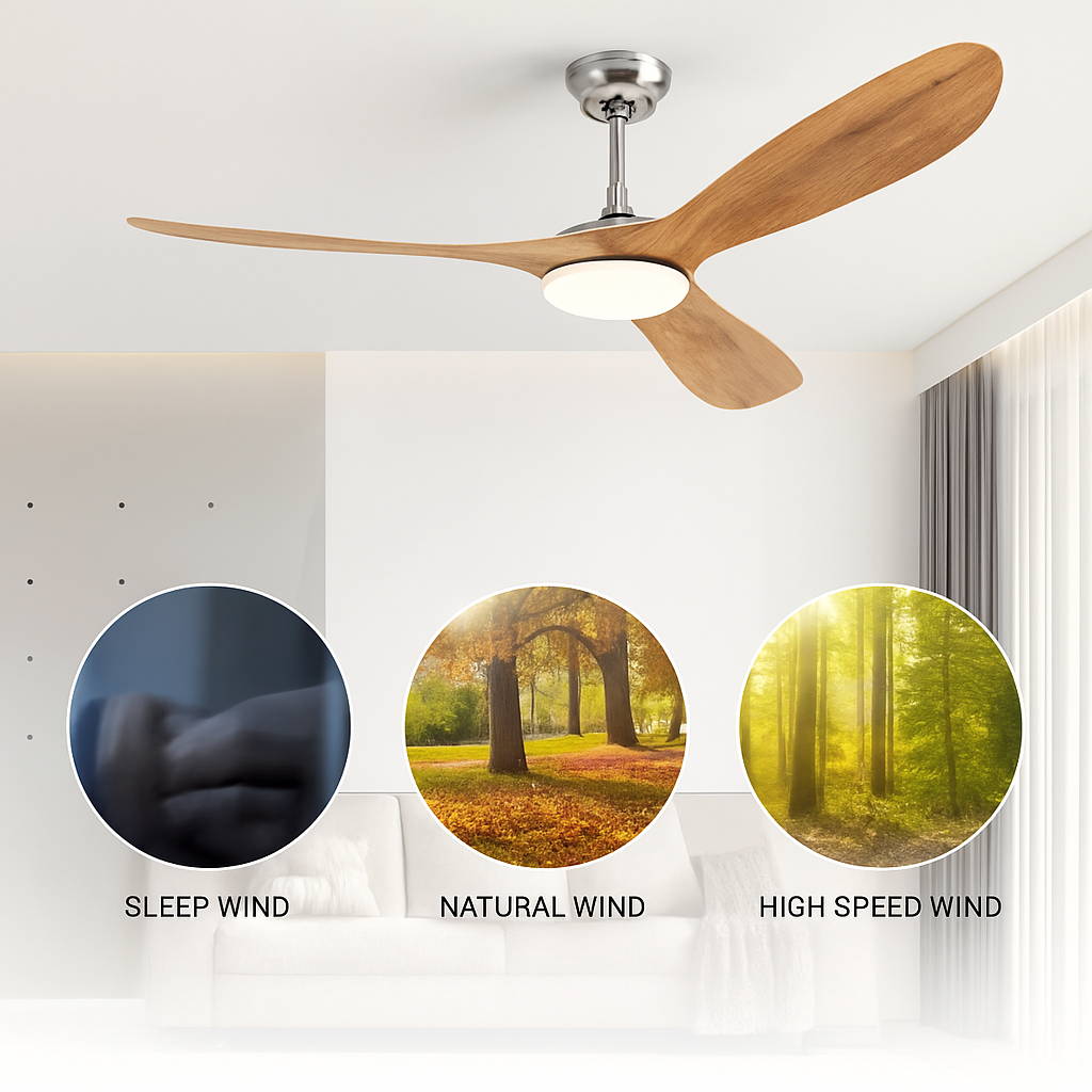 Vintage industrial ceiling fan with light and remote control