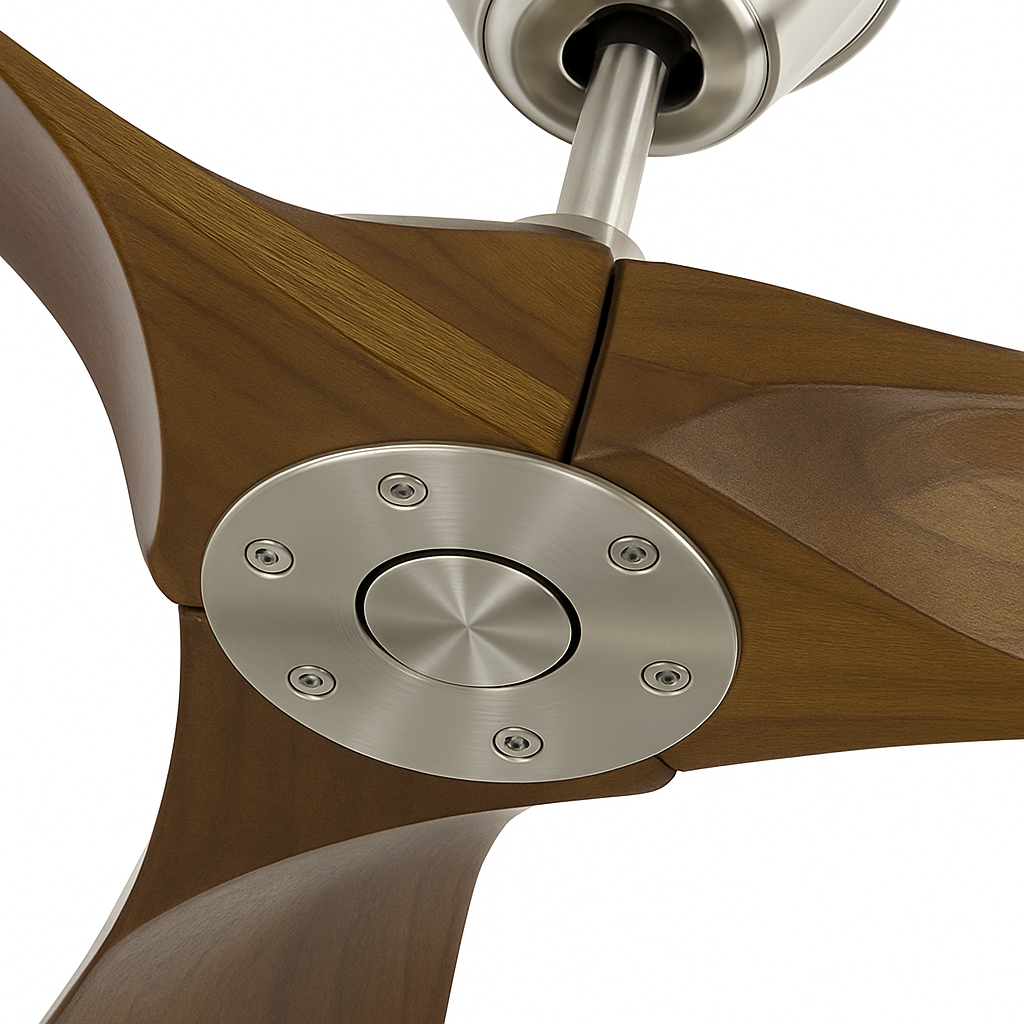 ventilateur industriel en bois télécommandé sans lumière - vue 5 sur 16