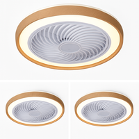 Modern electric wooden fan with remote control LED light
