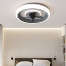 Silent ceiling fan with invisible blades and integrated lighting
