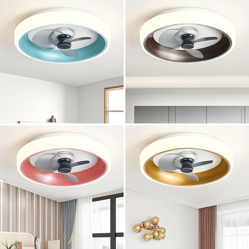 Silent ceiling fan with invisible blades and integrated lighting - vue 6 sur 12