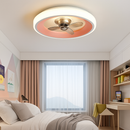 Silent ceiling fan with invisible blades and integrated lighting