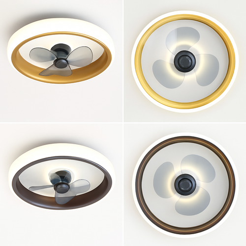 Silent ceiling fan with invisible blades and integrated lighting - vue 8 sur 12